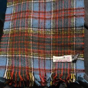 The Scotch House Plaid Wool Scarf - Blue and Red